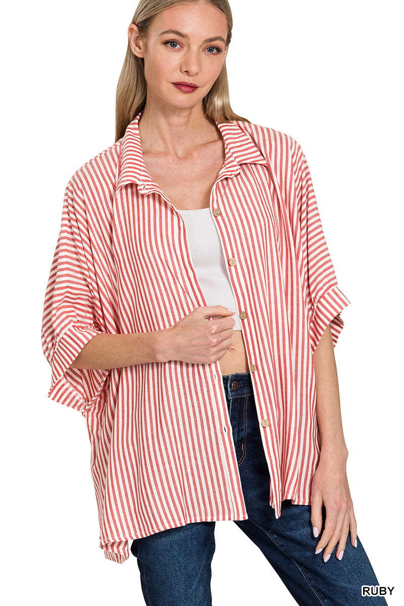 Autumn Skies Top-Short Sleeves-Podos Boutique, a Women's Fashion Boutique Located in Calera, AL