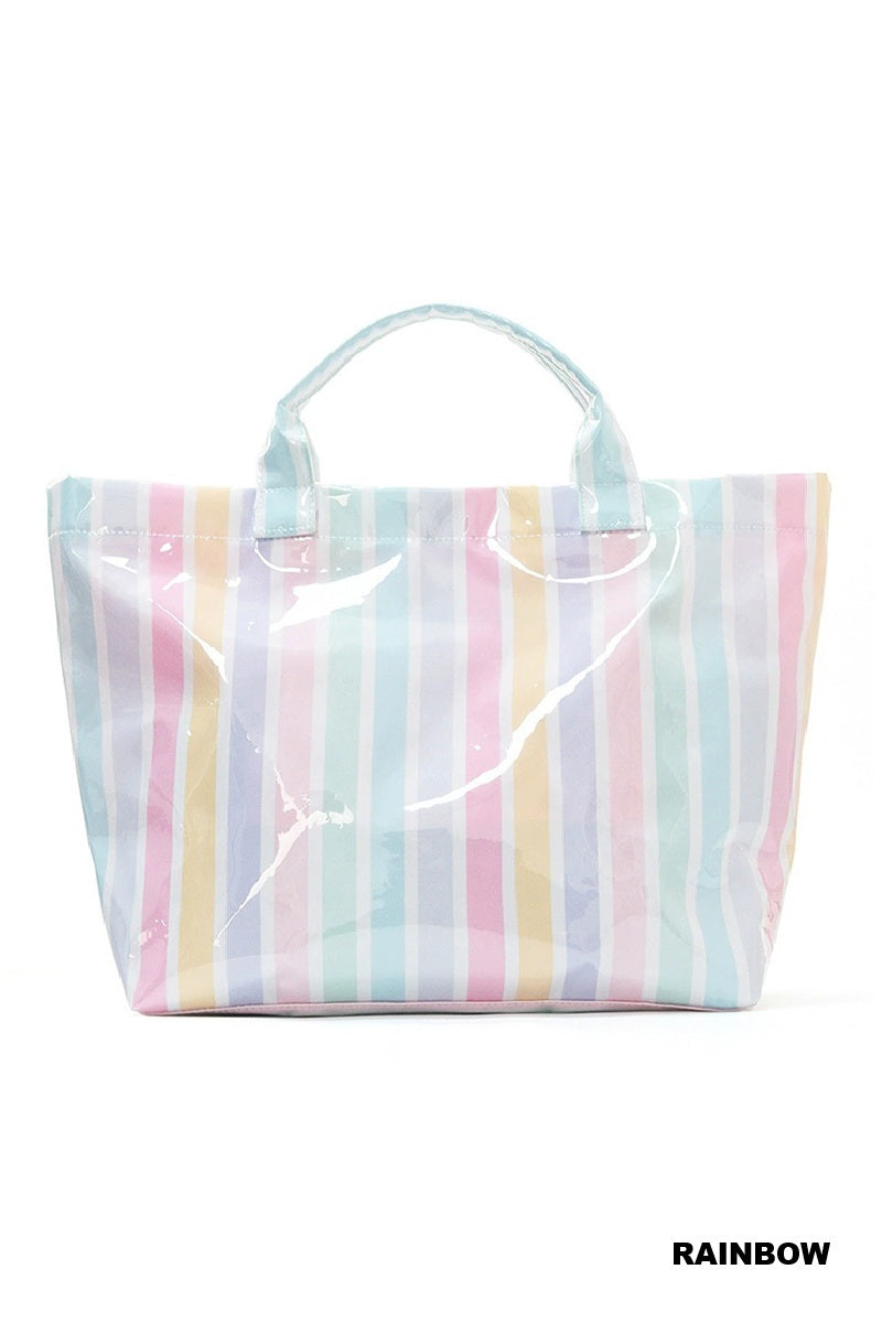 Striped Tote Bag-Bags-Podos Boutique, a Women's Fashion Boutique Located in Calera, AL