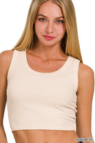 Scoop neck cropped tank-Podos Boutique, a Women's Fashion Boutique Located in Calera, AL