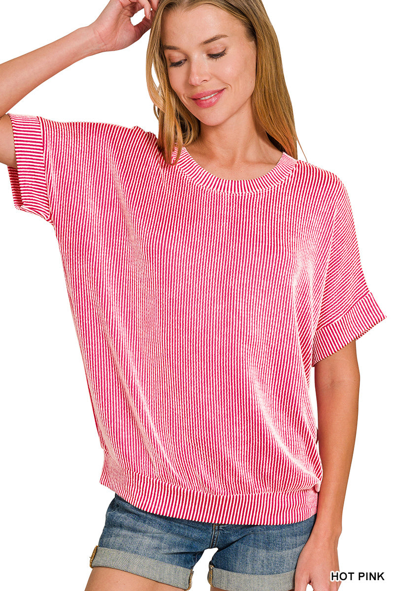 Seeing Stripes Top-Fashion Tops-Podos Boutique, a Women's Fashion Boutique Located in Calera, AL