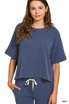 Raised Ribbed Pants Set-Lounge Wear-Podos Boutique, a Women's Fashion Boutique Located in Calera, AL