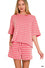 Raised Rib Striped Tee & Shorts Set-Sets-Podos Boutique, a Women's Fashion Boutique Located in Calera, AL