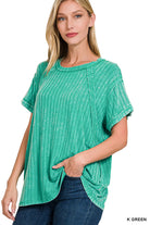 Ribbed Boat Neck Top-Podos Boutique, a Women's Fashion Boutique Located in Calera, AL