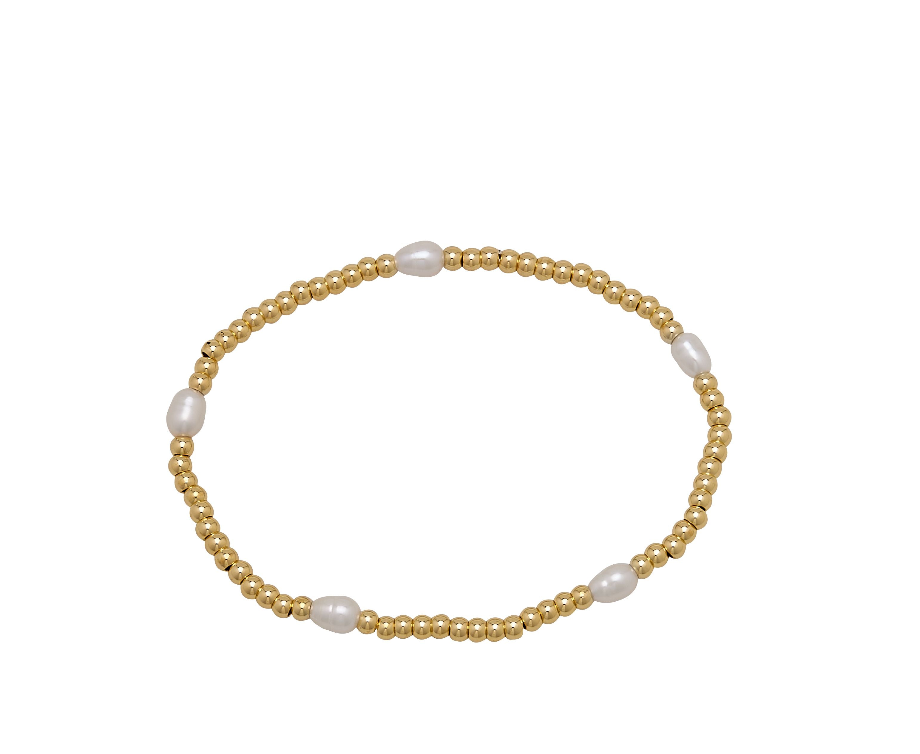 AC's 3MM Gold/Pearls-Bracelets-Podos Boutique, a Women's Fashion Boutique Located in Calera, AL