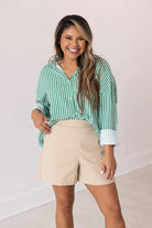 The Kathryn Button-Up-Fashion Tops-Podos Boutique, a Women's Fashion Boutique Located in Calera, AL