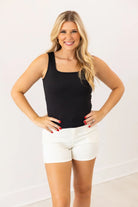 G + E Square Neck Tank-Fashion Tops-Podos Boutique, a Women's Fashion Boutique Located in Calera, AL