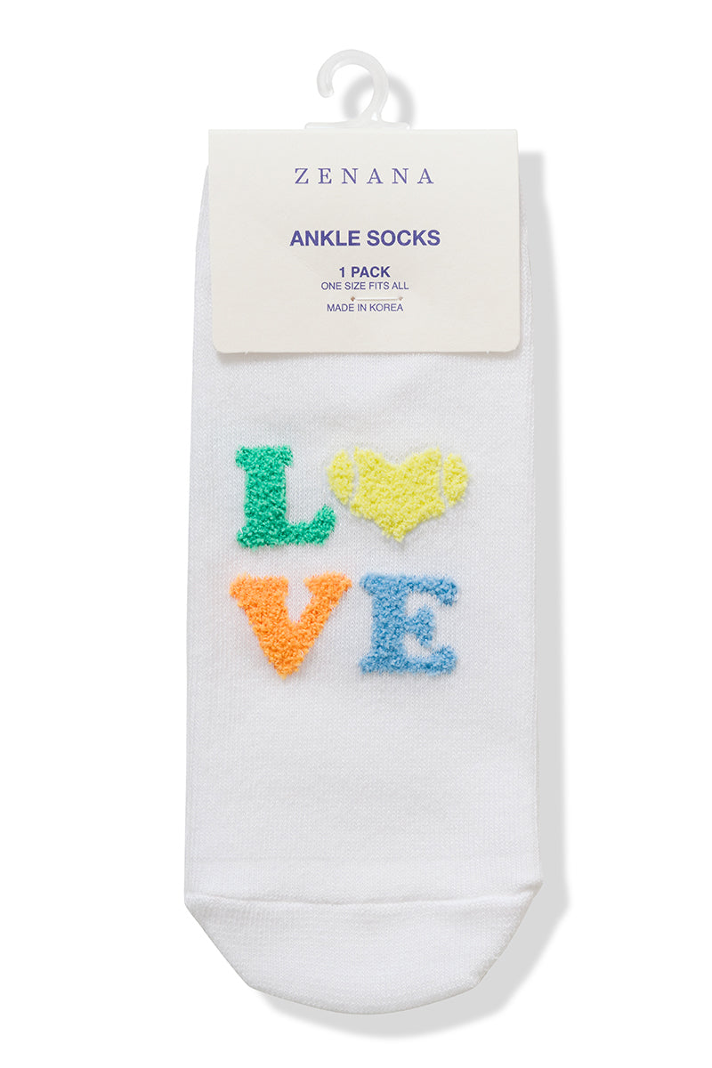 Love crew socks-Accessories-Podos Boutique, a Women's Fashion Boutique Located in Calera, AL