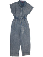 SS - BLUE JUMPSUIT-Podos Boutique, a Women's Fashion Boutique Located in Calera, AL