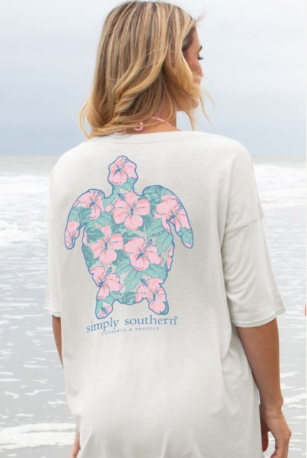 SS Tropic Turtle Tracker White T-Shirt-Podos Boutique, a Women's Fashion Boutique Located in Calera, AL