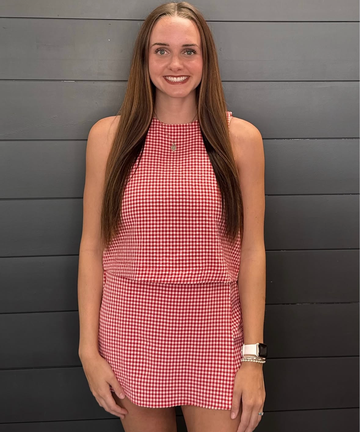 Gingham Sleeveless Top and Skort Set 2-Sets-Podos Boutique, a Women's Fashion Boutique Located in Calera, AL