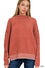 Mock Neck Raw Seam Chenille Sweater-Sweaters-Podos Boutique, a Women's Fashion Boutique Located in Calera, AL