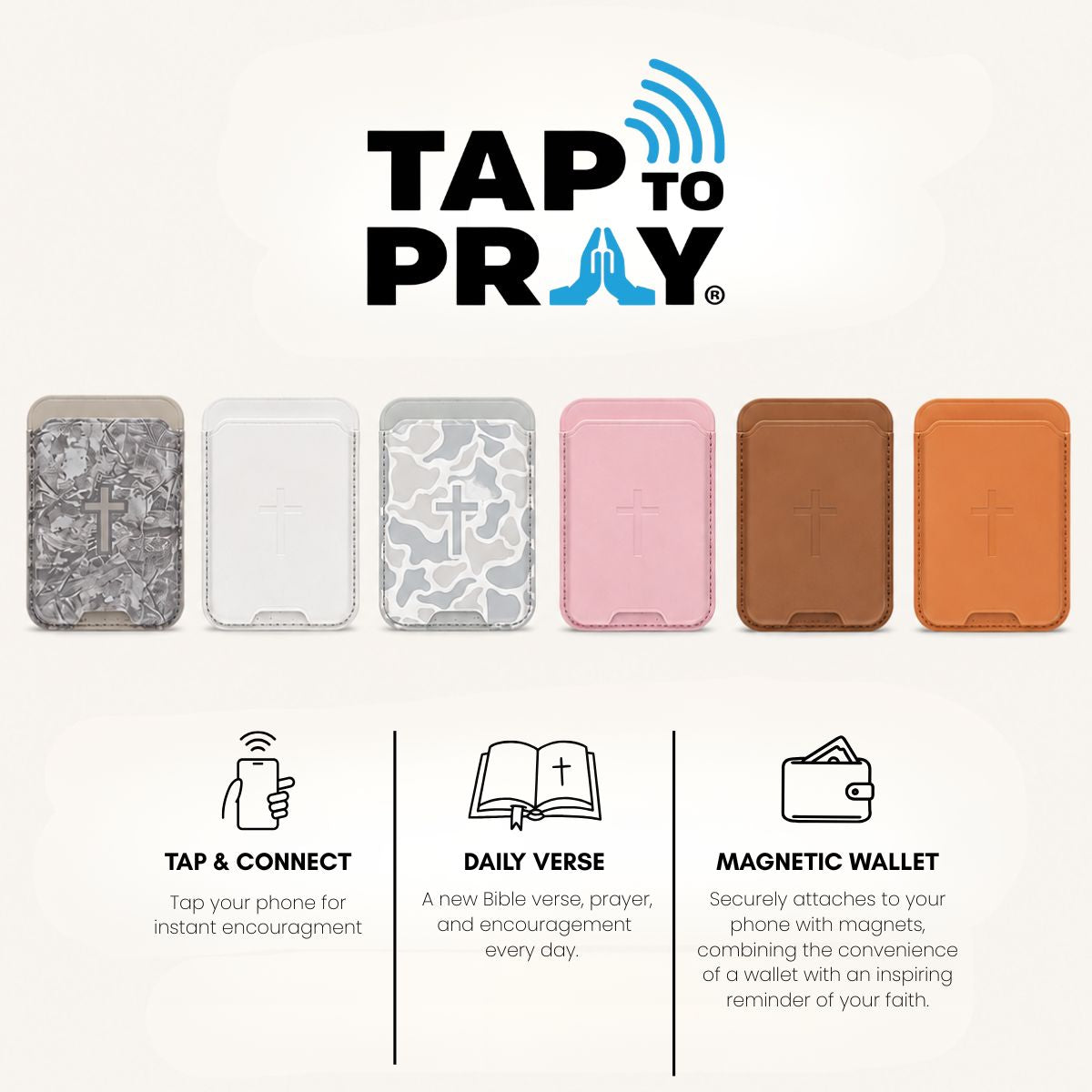 Tap To Pray Magnetic Wallet-Accessories-Podos Boutique, a Women's Fashion Boutique Located in Calera, AL