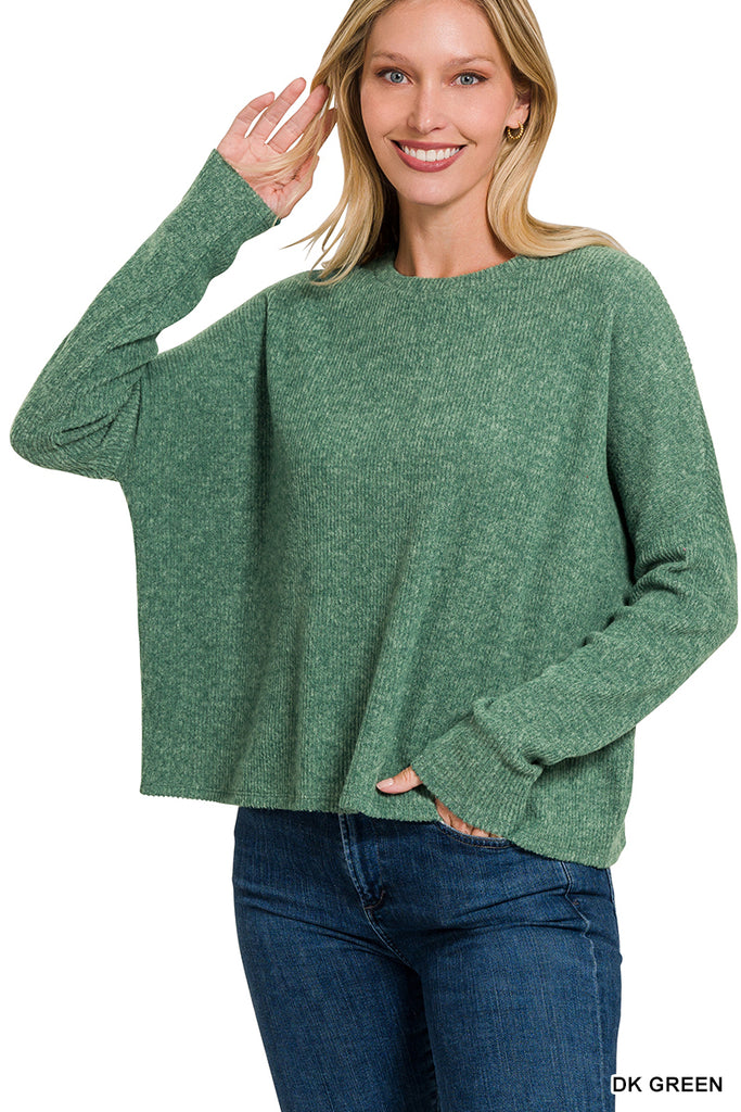 Ribbed Dolman Sweater-Sweaters-Podos Boutique, a Women's Fashion Boutique Located in Calera, AL