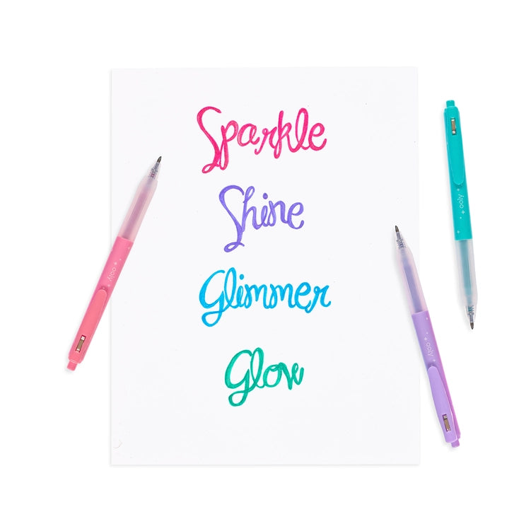Oh My Glitter! Retractable Glitter Gel Pens Set of 4-Stationary-Podos Boutique, a Women's Fashion Boutique Located in Calera, AL