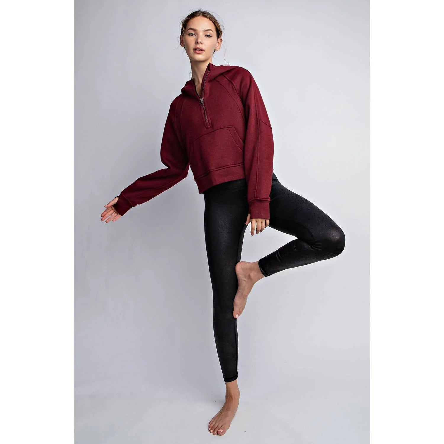 Rae Mode Cropped Hoodie Jacket-Podos Boutique, a Women's Fashion Boutique Located in Calera, AL