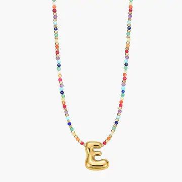 Rainbow Bubble Letter Necklace-Jewelry-Podos Boutique, a Women's Fashion Boutique Located in Calera, AL
