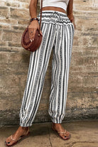 Black Stripe Geometric Pants-Podos Boutique, a Women's Fashion Boutique Located in Calera, AL