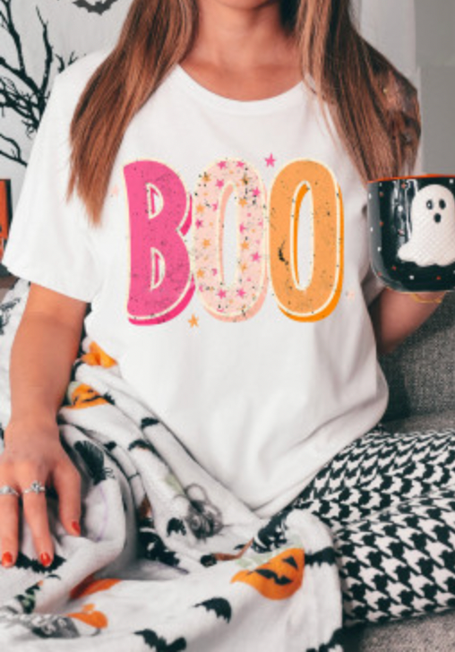 Boo Top-Graphic Tees-Podos Boutique, a Women's Fashion Boutique Located in Calera, AL