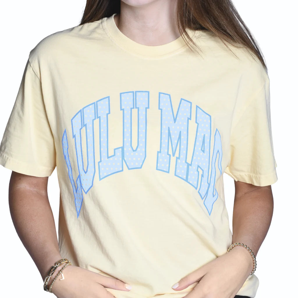 Lulu Mac Polka Dot Tee-Graphic Tees-Podos Boutique, a Women's Fashion Boutique Located in Calera, AL