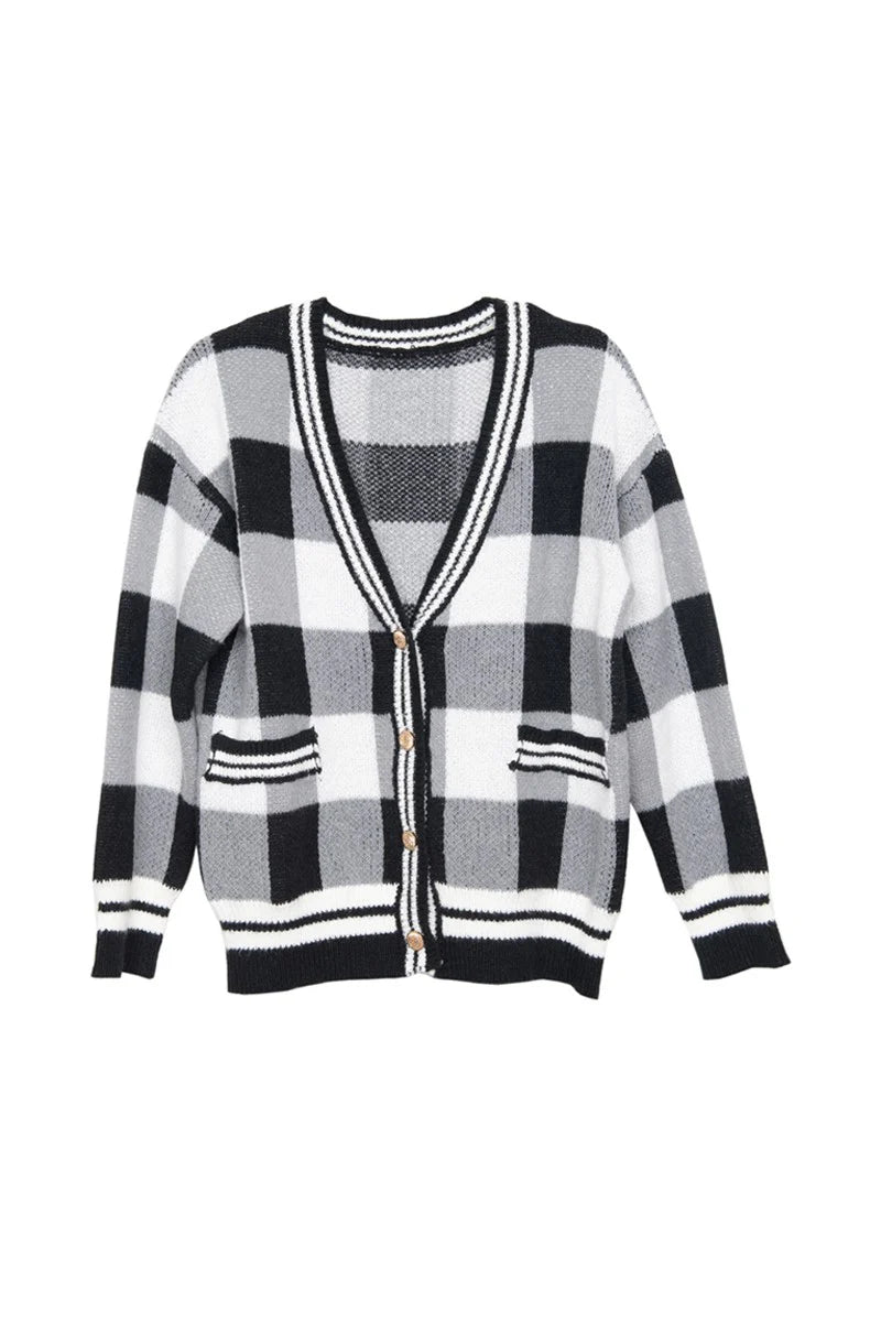 Plaid is Always In Cardigan-Cardigans & Kimonos-Podos Boutique, a Women's Fashion Boutique Located in Calera, AL
