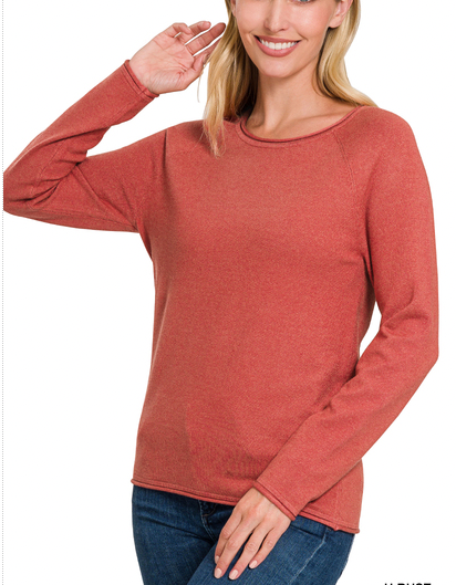 Round Neck Sweater-Sweaters-Podos Boutique, a Women's Fashion Boutique Located in Calera, AL