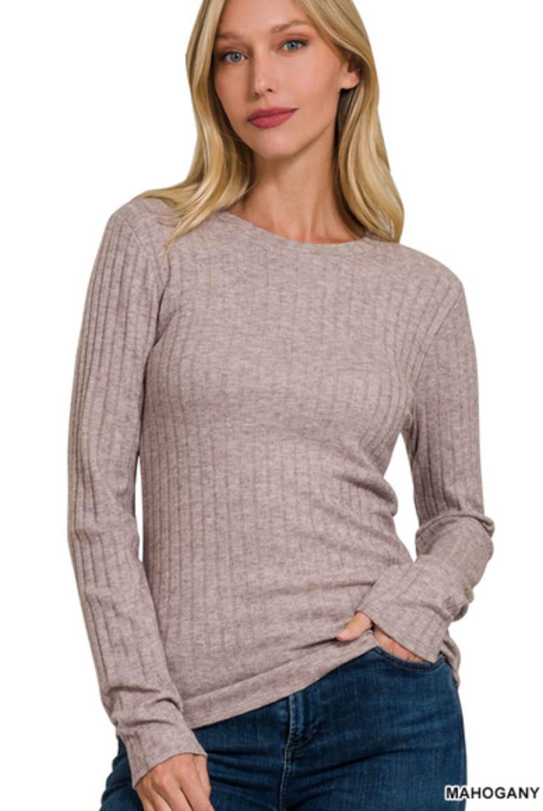 Long Sleeve Round Neck-Long Sleeves-Podos Boutique, a Women's Fashion Boutique Located in Calera, AL
