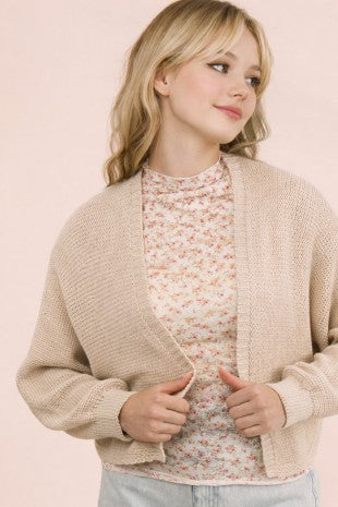 Natural Knit Open Sweater-Cardigans & Kimonos-Podos Boutique, a Women's Fashion Boutique Located in Calera, AL
