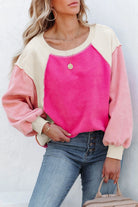 Rosy Colorblock Sweatshirt-Podos Boutique, a Women's Fashion Boutique Located in Calera, AL