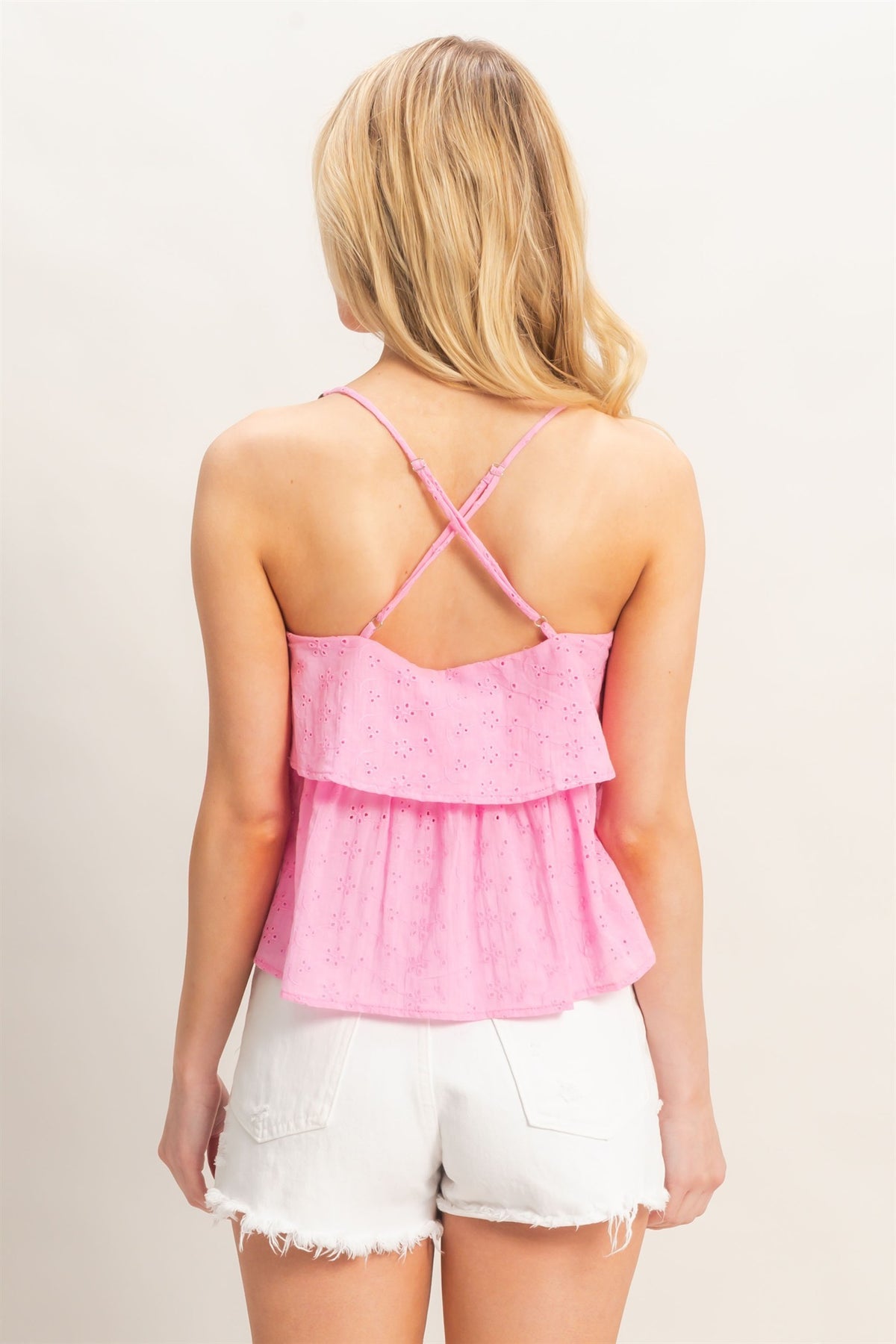 Charmed Eyelet Top-Fashion Tops-Podos Boutique, a Women's Fashion Boutique Located in Calera, AL