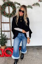 Christmas Meg Pullover Poncho-Sweaters-Podos Boutique, a Women's Fashion Boutique Located in Calera, AL