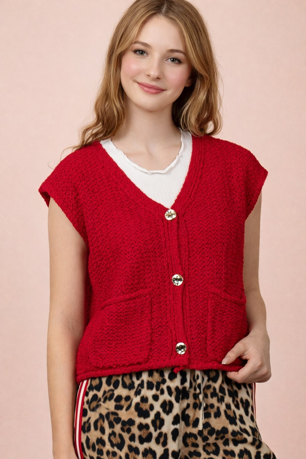 Button Down Knit Sweater-Sweaters-Podos Boutique, a Women's Fashion Boutique Located in Calera, AL