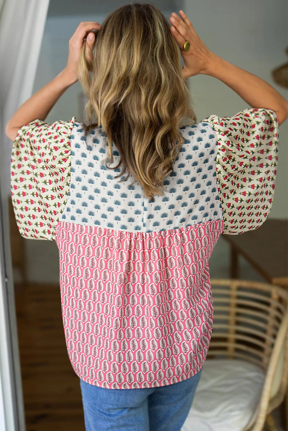 Floral Flounce Blouse-Podos Boutique, a Women's Fashion Boutique Located in Calera, AL