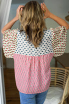 Floral Flounce Blouse-Podos Boutique, a Women's Fashion Boutique Located in Calera, AL