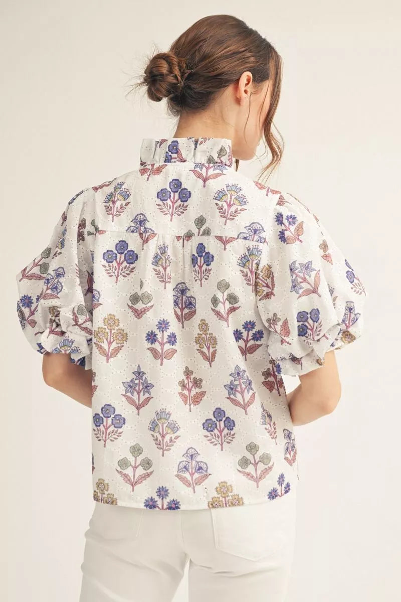 Garden Whimsy Top-Fashion Tops-Podos Boutique, a Women's Fashion Boutique Located in Calera, AL