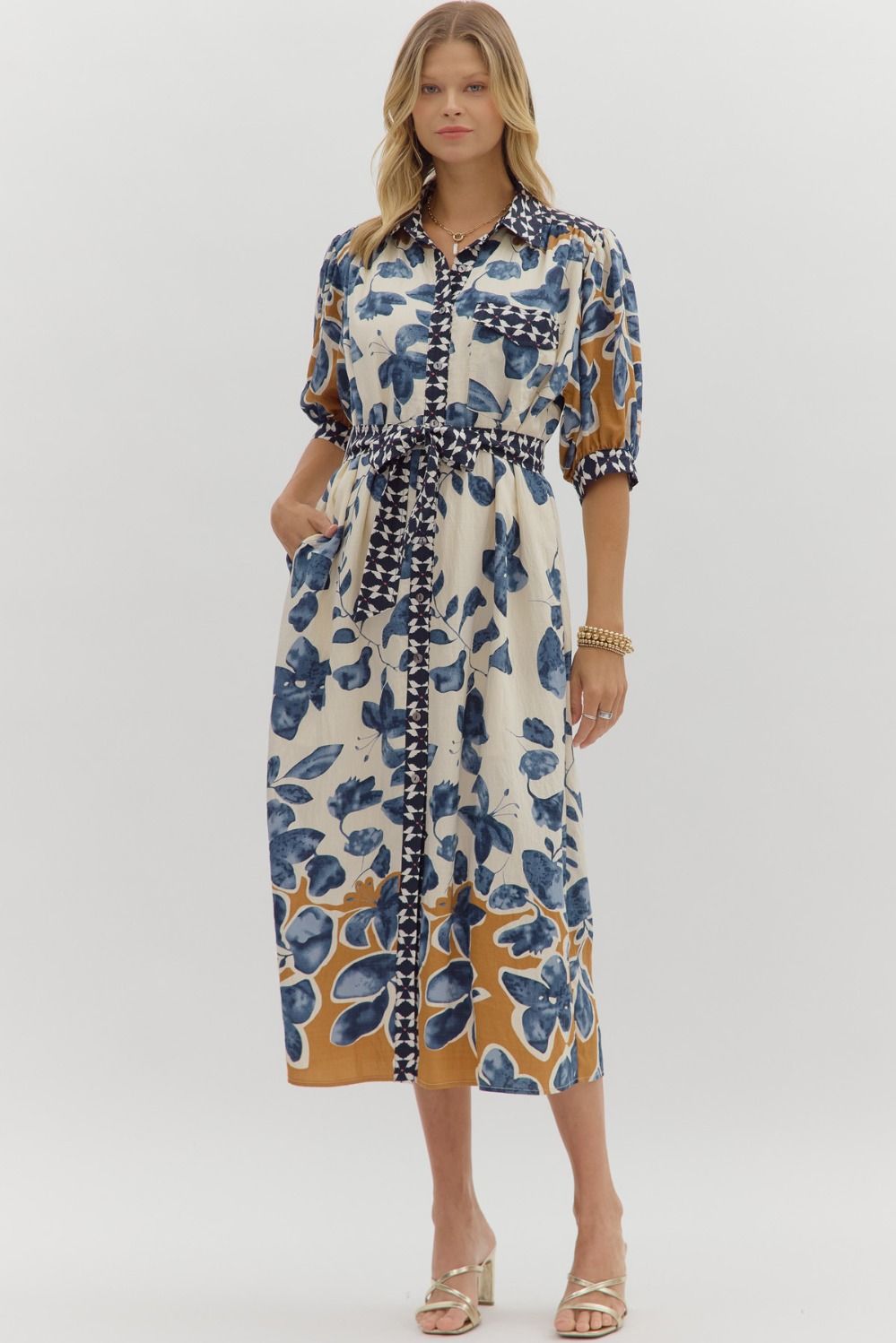 Nothing But Gratitude Dress-Midi Dresses-Podos Boutique, a Women's Fashion Boutique Located in Calera, AL