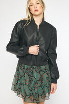 Entro Faux Leather Jacket-Jackets-Podos Boutique, a Women's Fashion Boutique Located in Calera, AL