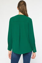 Everyday Button Down-Long Sleeves-Podos Boutique, a Women's Fashion Boutique Located in Calera, AL