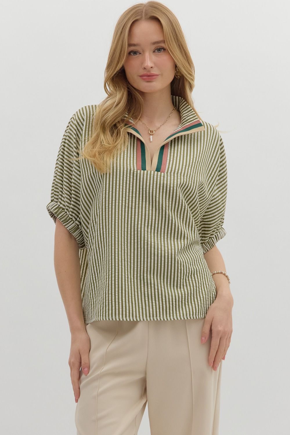 Pretty In Stripes Top-Fashion Tops-Podos Boutique, a Women's Fashion Boutique Located in Calera, AL