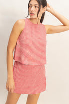 Gingham Sleeveless Top and Skort Set 2-Sets-Podos Boutique, a Women's Fashion Boutique Located in Calera, AL