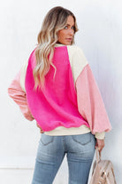 Rosy Colorblock Sweatshirt-Podos Boutique, a Women's Fashion Boutique Located in Calera, AL