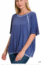 Washed Dolman Boat Neck Top-Short Sleeves-Podos Boutique, a Women's Fashion Boutique Located in Calera, AL