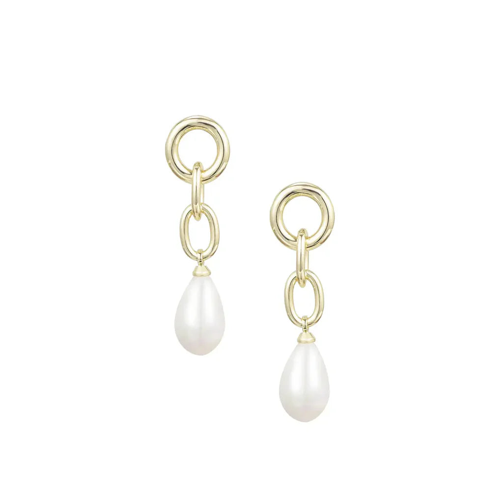 Allure Pearl Drop Earrings-Earrings-Podos Boutique, a Women's Fashion Boutique Located in Calera, AL