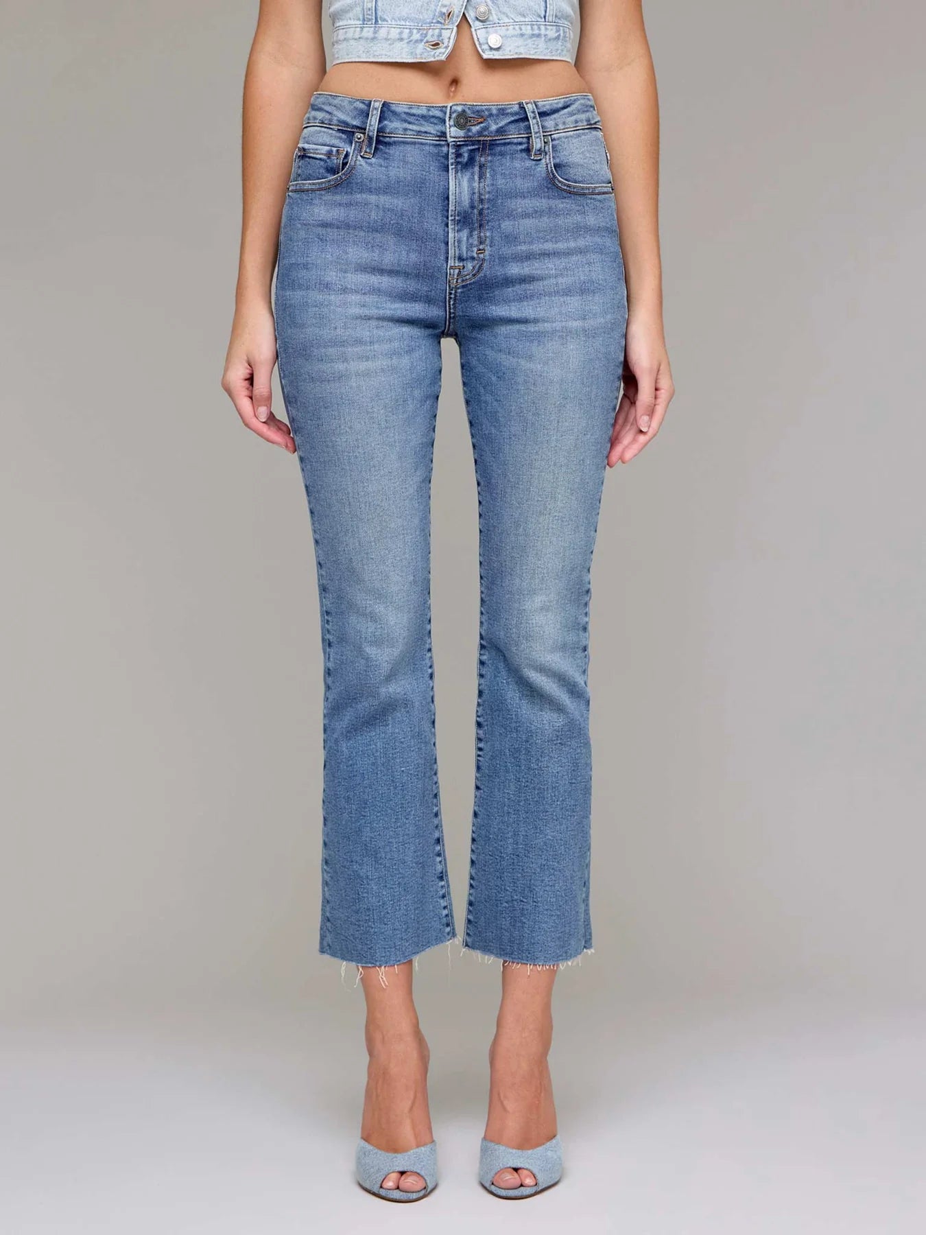 Hidden Cropped Flare-Jeans-Podos Boutique, a Women's Fashion Boutique Located in Calera, AL