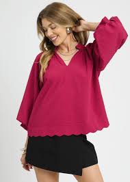 Crimson All The Way Top-Fashion Tops-Podos Boutique, a Women's Fashion Boutique Located in Calera, AL
