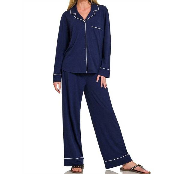 Classic Pajama Set-Lounge Wear-Podos Boutique, a Women's Fashion Boutique Located in Calera, AL