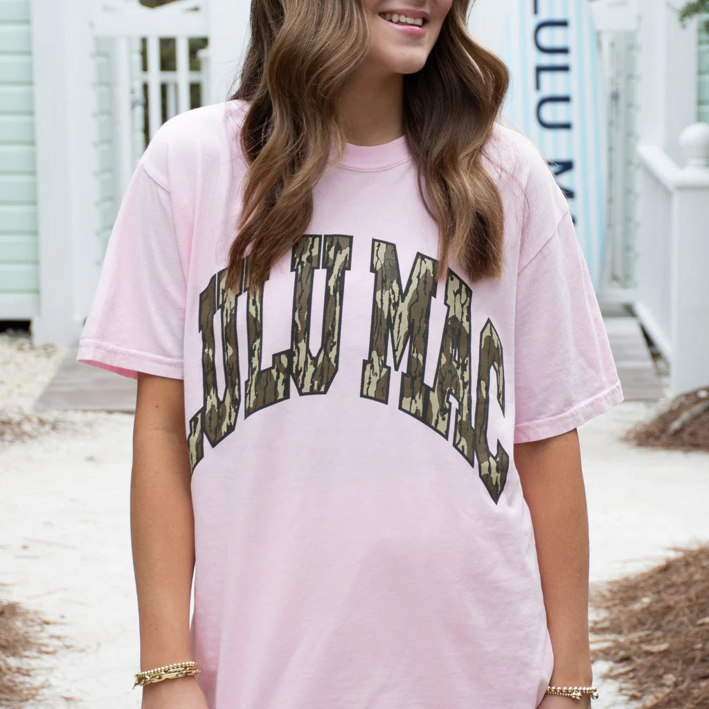 Lulu Mac Mossy Oak Comfort Color-Graphic Tees-Podos Boutique, a Women's Fashion Boutique Located in Calera, AL