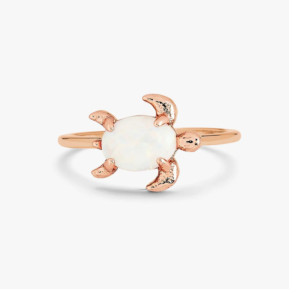 PV Opal Sea Turtle Ring-Rings-Podos Boutique, a Women's Fashion Boutique Located in Calera, AL