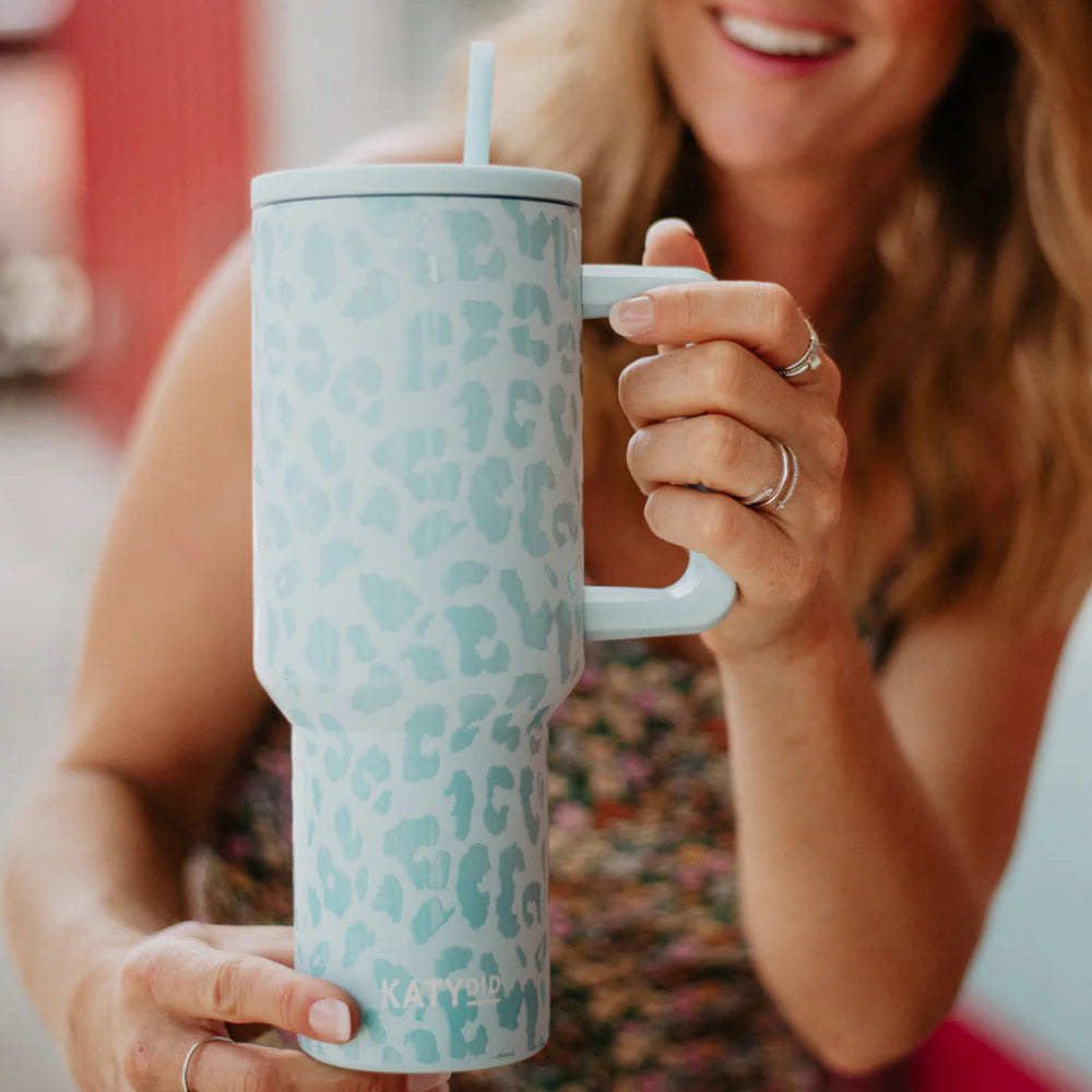 Katydid Tumbler Cup with Handle-Drinkware-Podos Boutique, a Women's Fashion Boutique Located in Calera, AL