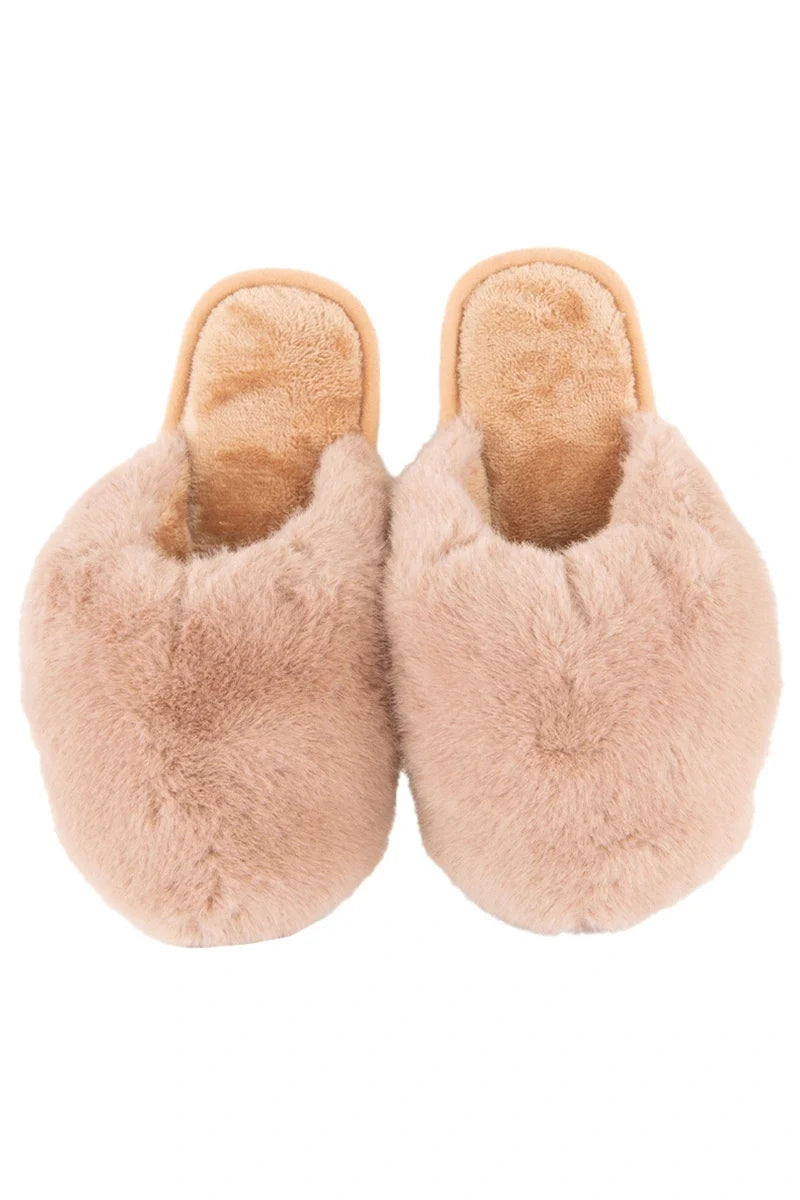 Katydid Faux Fur Slippers-Lounge Wear-Podos Boutique, a Women's Fashion Boutique Located in Calera, AL