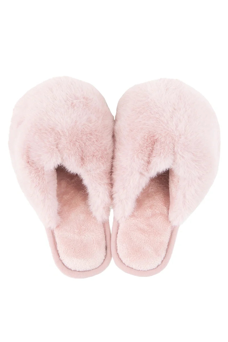 Katydid Faux Fur Slippers-Lounge Wear-Podos Boutique, a Women's Fashion Boutique Located in Calera, AL